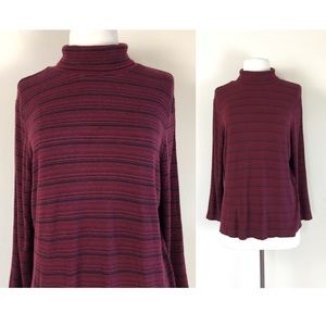 vintage 90s burgundy black striped turtleneck variegated stripe normcore grunge